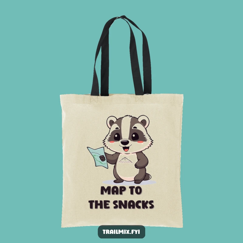 Funny Badger Map Tote Bag: Carry Your Gear with Comedic Direction, Perfect Gift